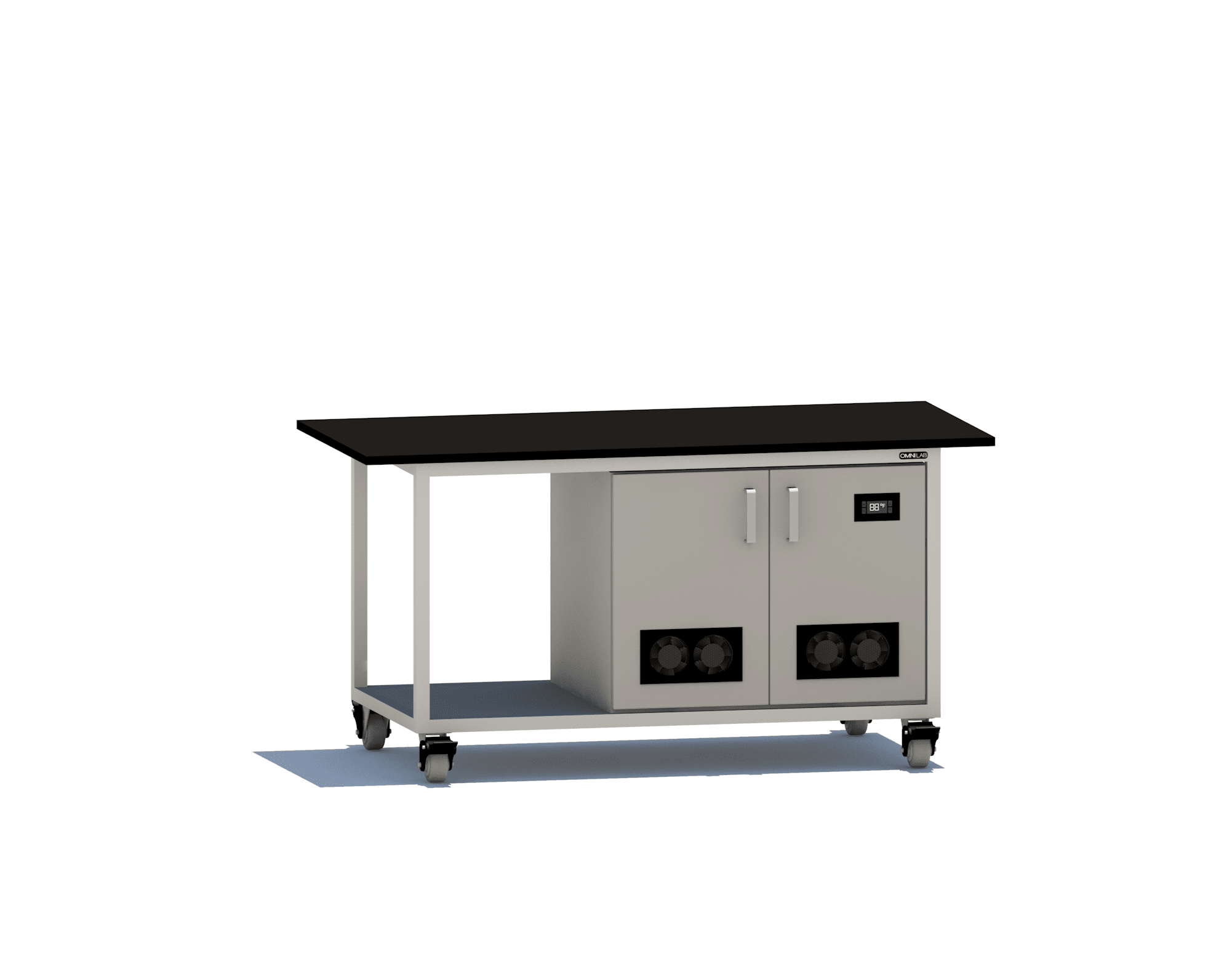 Basic MS Bench Mass Spec Benches OMNI Lab Solutions 72" wide Dual Pump Enclosure