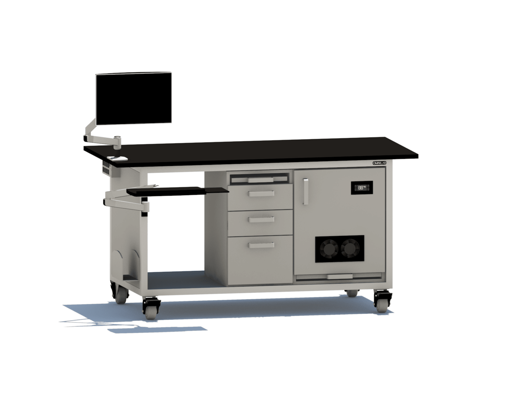 Complete GCMS Bench GC-MS Benches OMNI Lab Solutions 72" wide Single Pump Enclosure