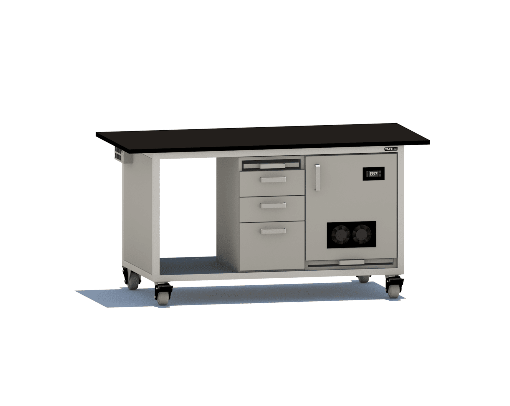Core GCMS Bench GC-MS Benches OMNI Lab Solutions 72" wide Single Pump Enclosure