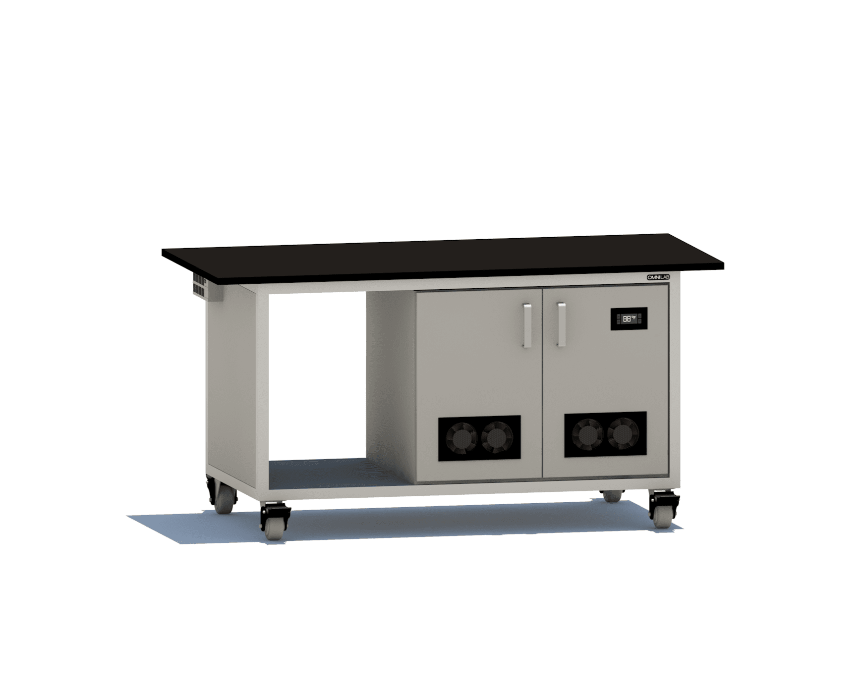 Essential MS Bench Mass Spec Benches OMNI Lab Solutions 72" wide Dual Pump Enclosure