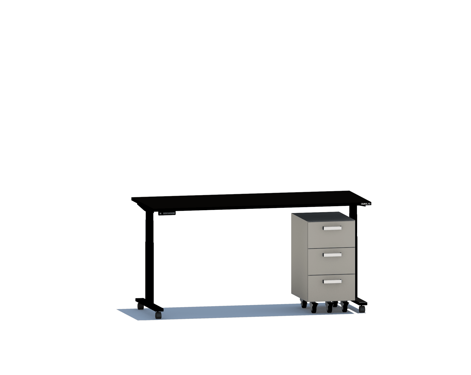 Complete Height Adjustable Lab Desk - Mobile Laboratory Desk OMNI Lab Solutions 72" wide 