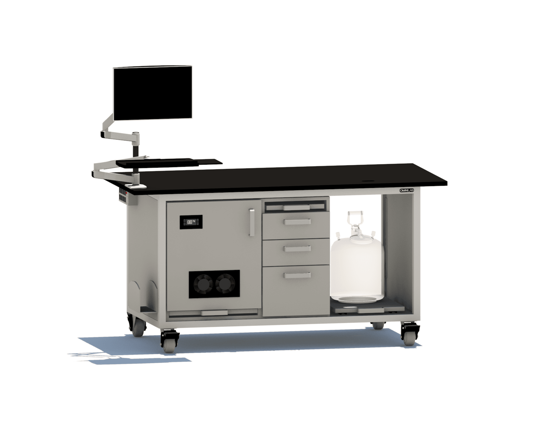 QExactive Bench Mass Spec Benches OMNI Lab Solutions 72" wide Single Pump Enclosure