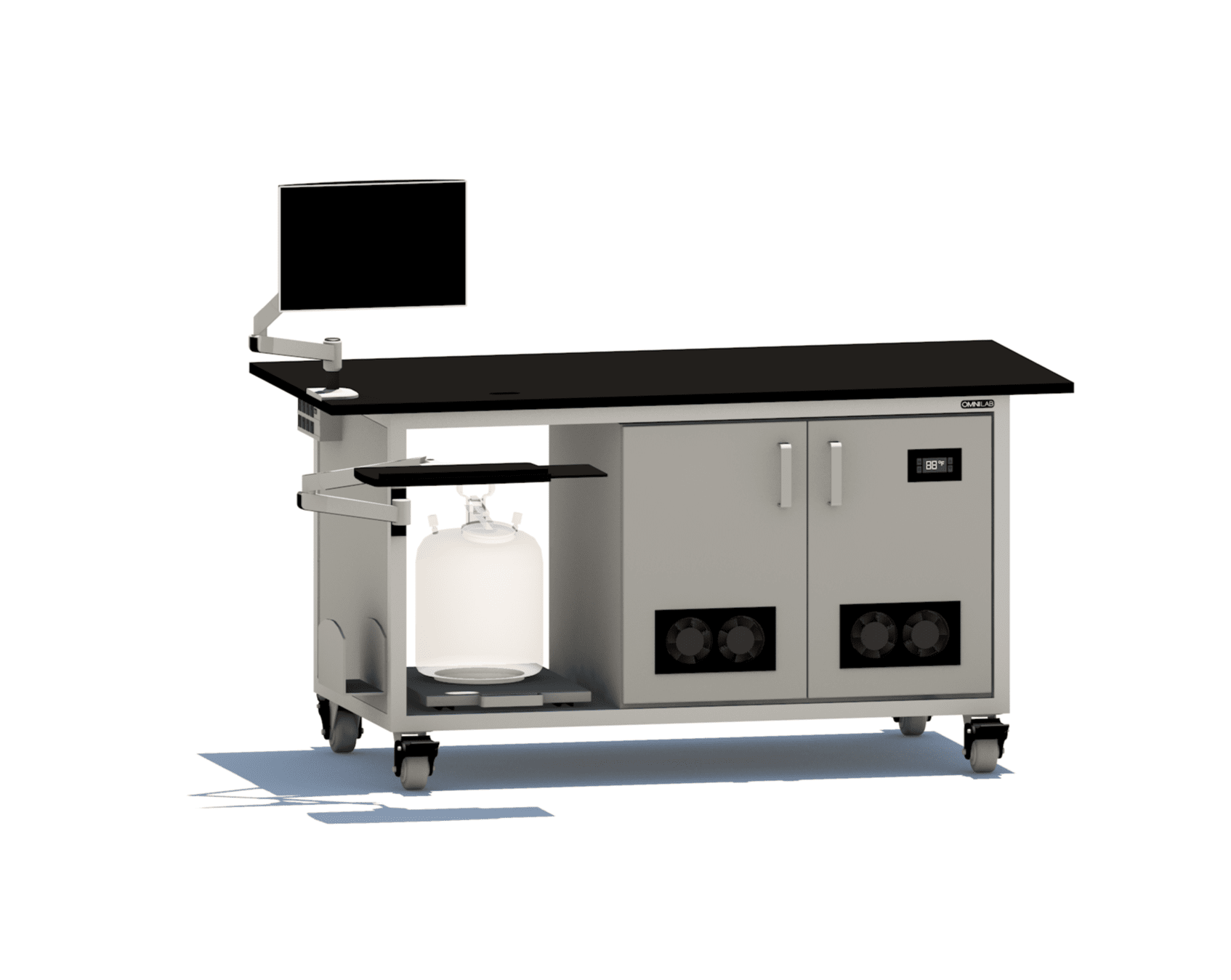 Complete LCMS Bench LC-MS Benches OMNI Lab Solutions 72" wide Dual Pump Enclosure