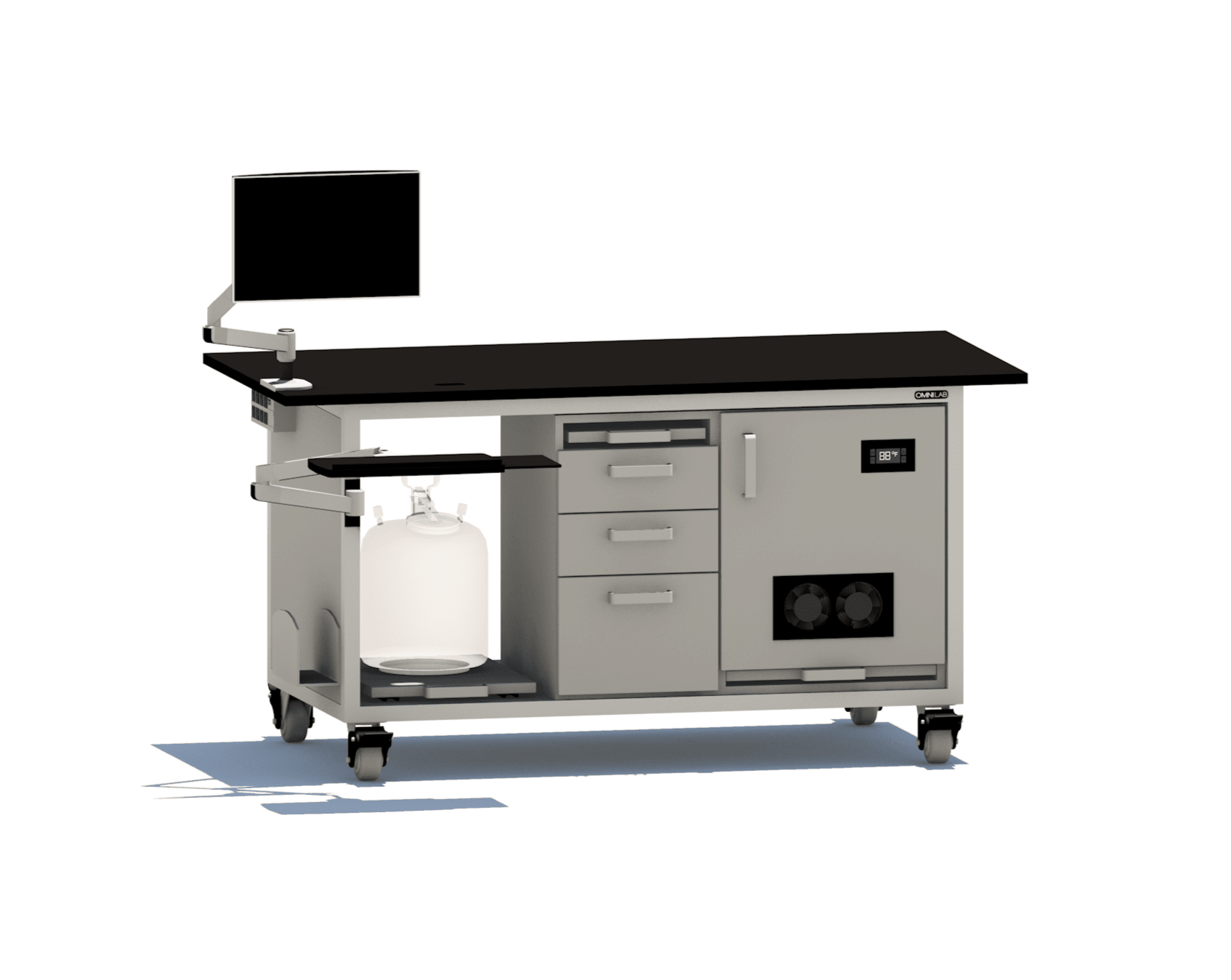 Complete LCMS Bench LC-MS Benches OMNI Lab Solutions 72" wide Single Pump Enclosure