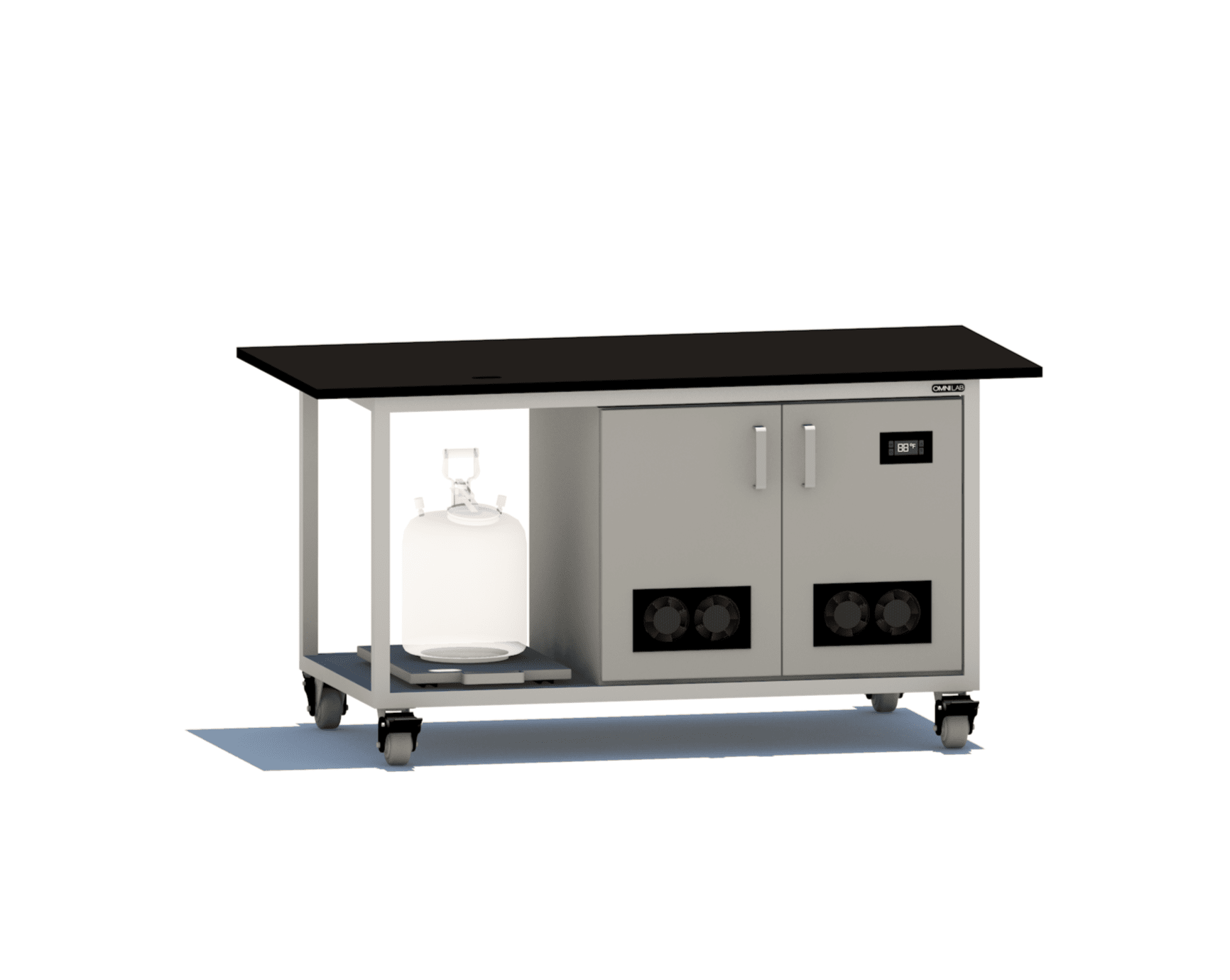 Core LCMS Bench LC-MS Benches OMNI Lab Solutions 72" wide Dual Pump Enclosure