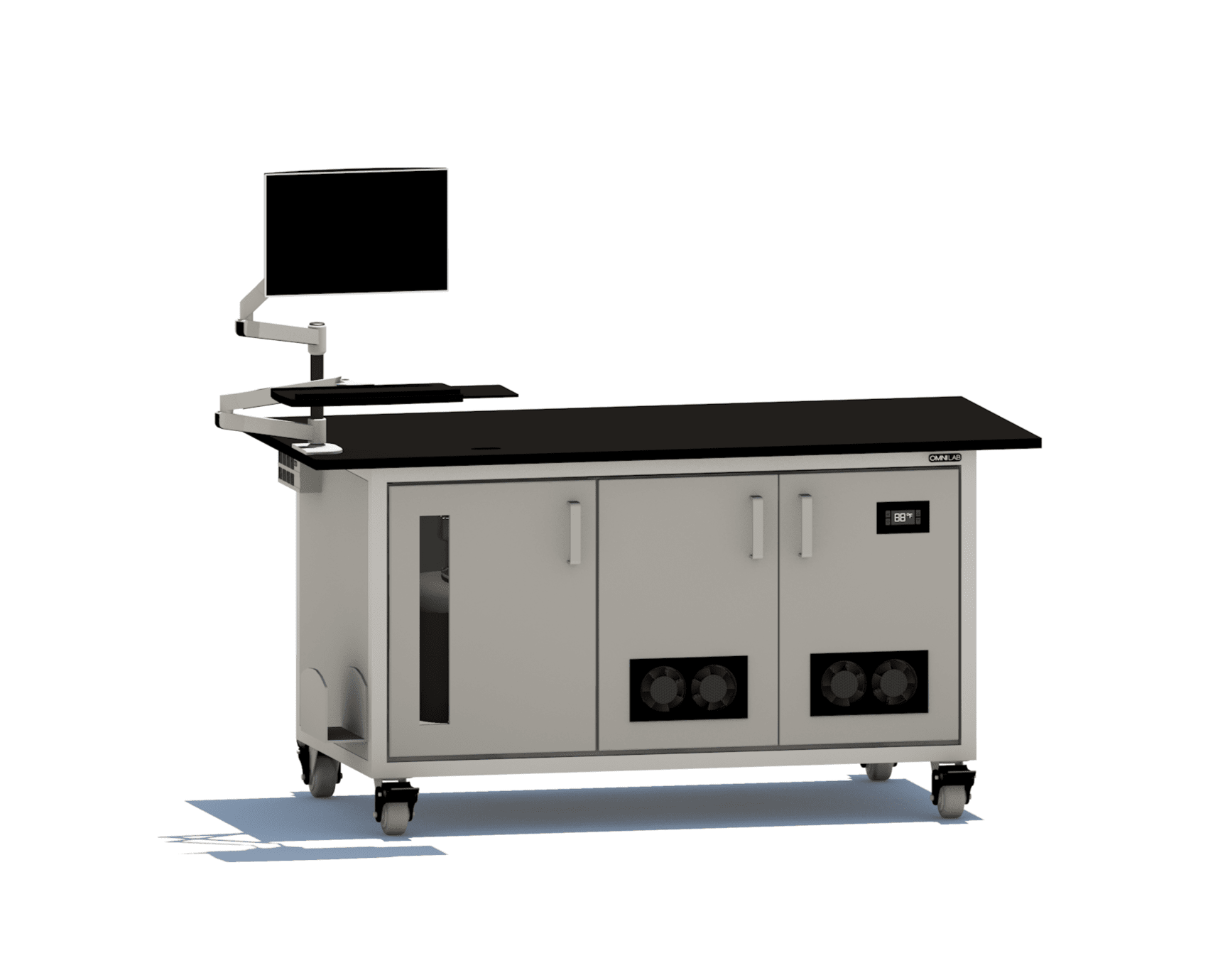 Total LCMS Bench LC-MS Benches OMNI Lab Solutions 72" wide Dual Pump Enclosure