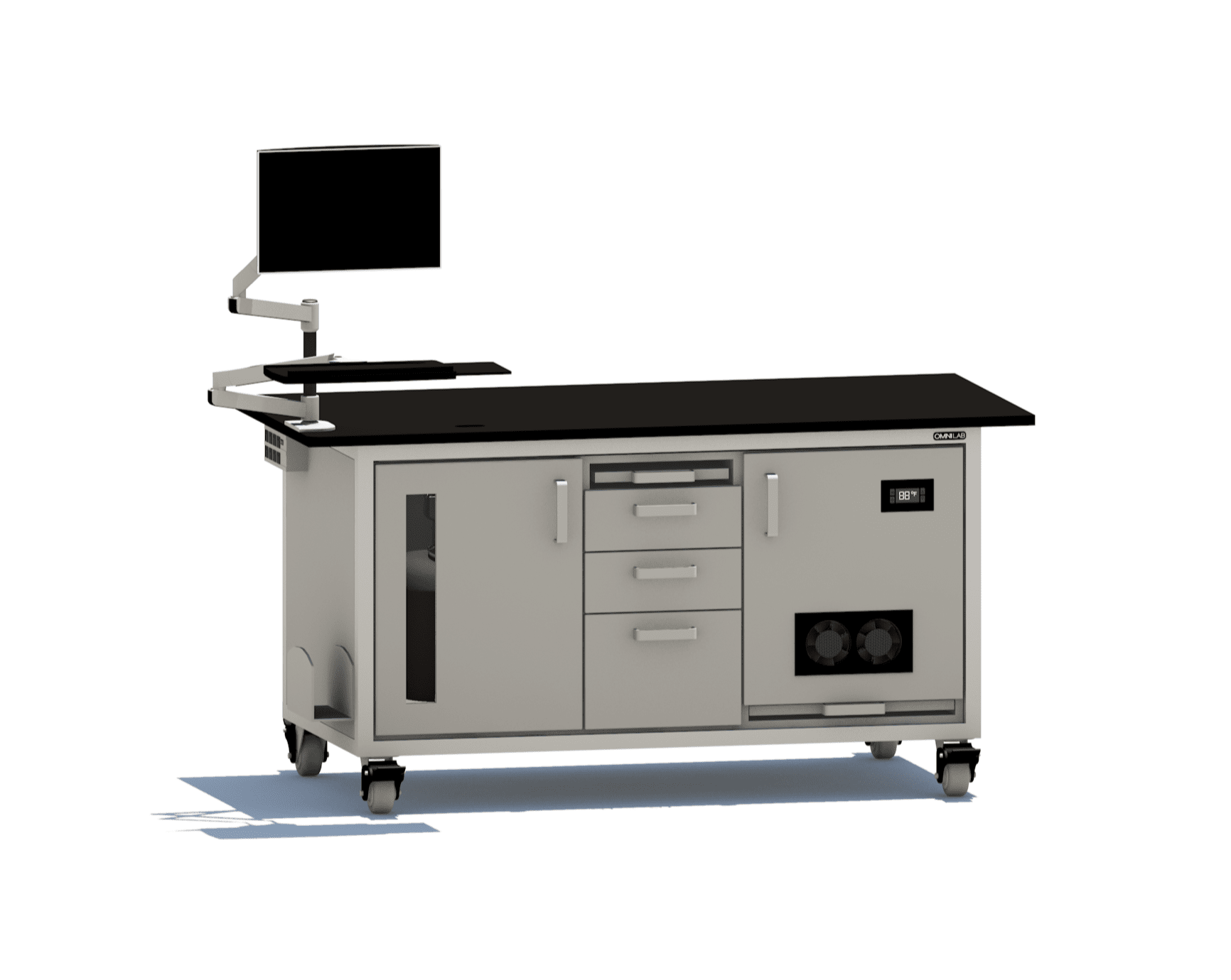 Total LCMS Bench LC-MS Benches OMNI Lab Solutions 72" wide Single Pump Enclosure