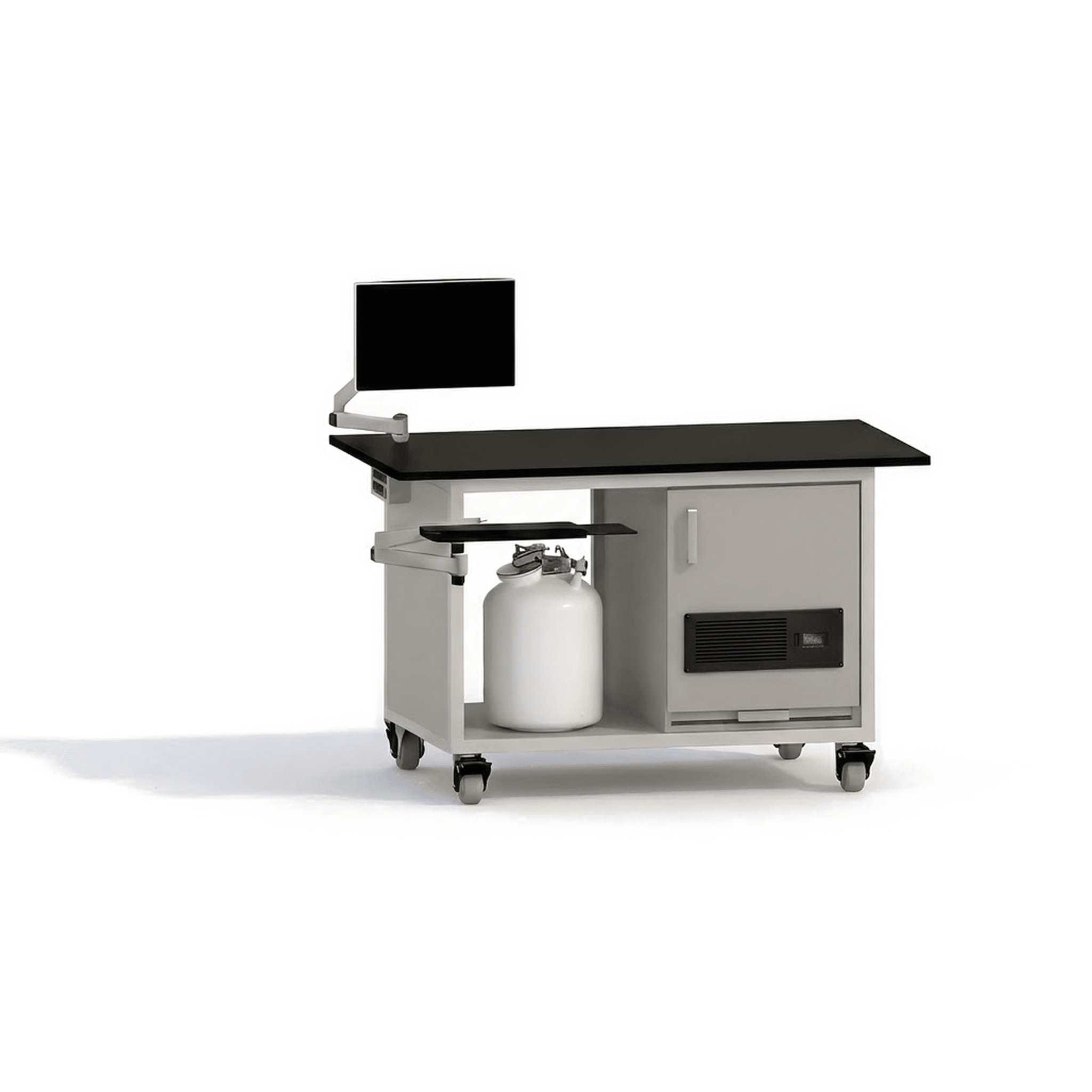 Space Saver Mass Spec Bench with Single Pump Enclosure Mass Spec Bench OMNI Lab Solutions Grey 