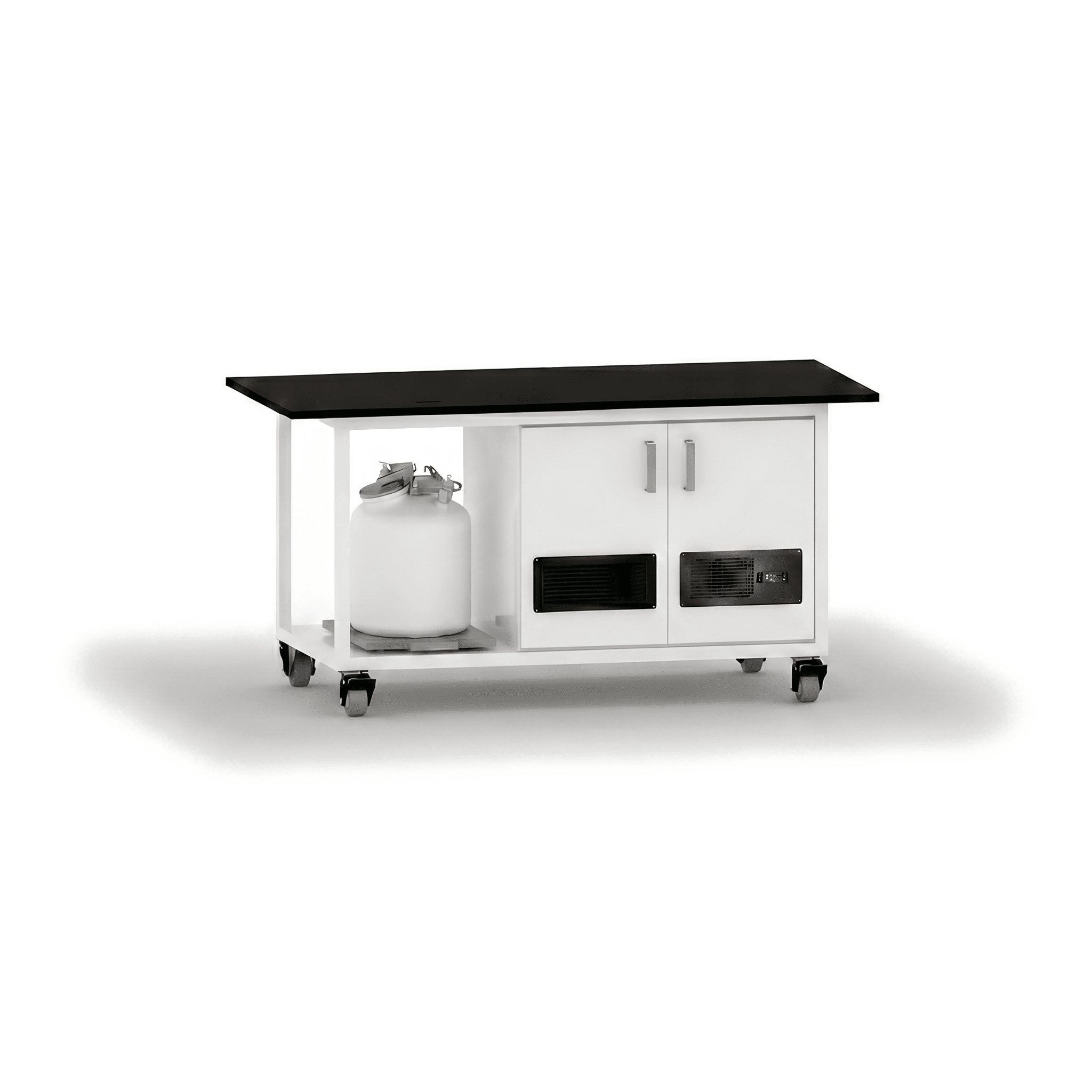Core LCMS Bench with Dual Pump Enclosure LCMS Bench OMNI Lab Solutions White 