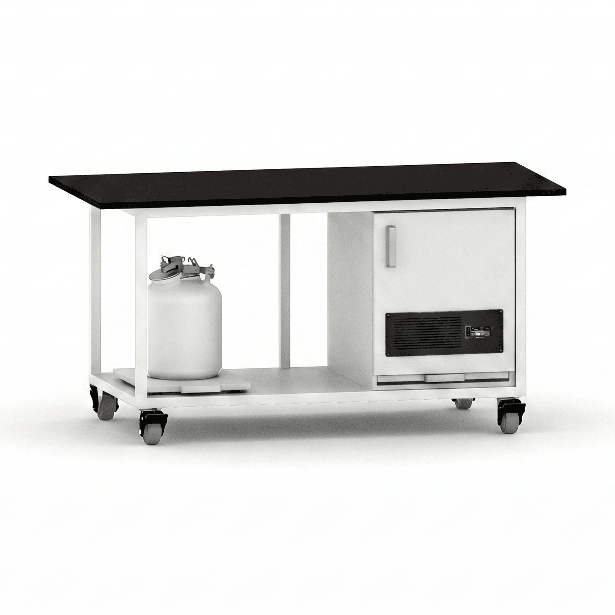 Core LCMS Bench with Single Pump Enclosure LCMS Bench OMNI Lab Solutions White 