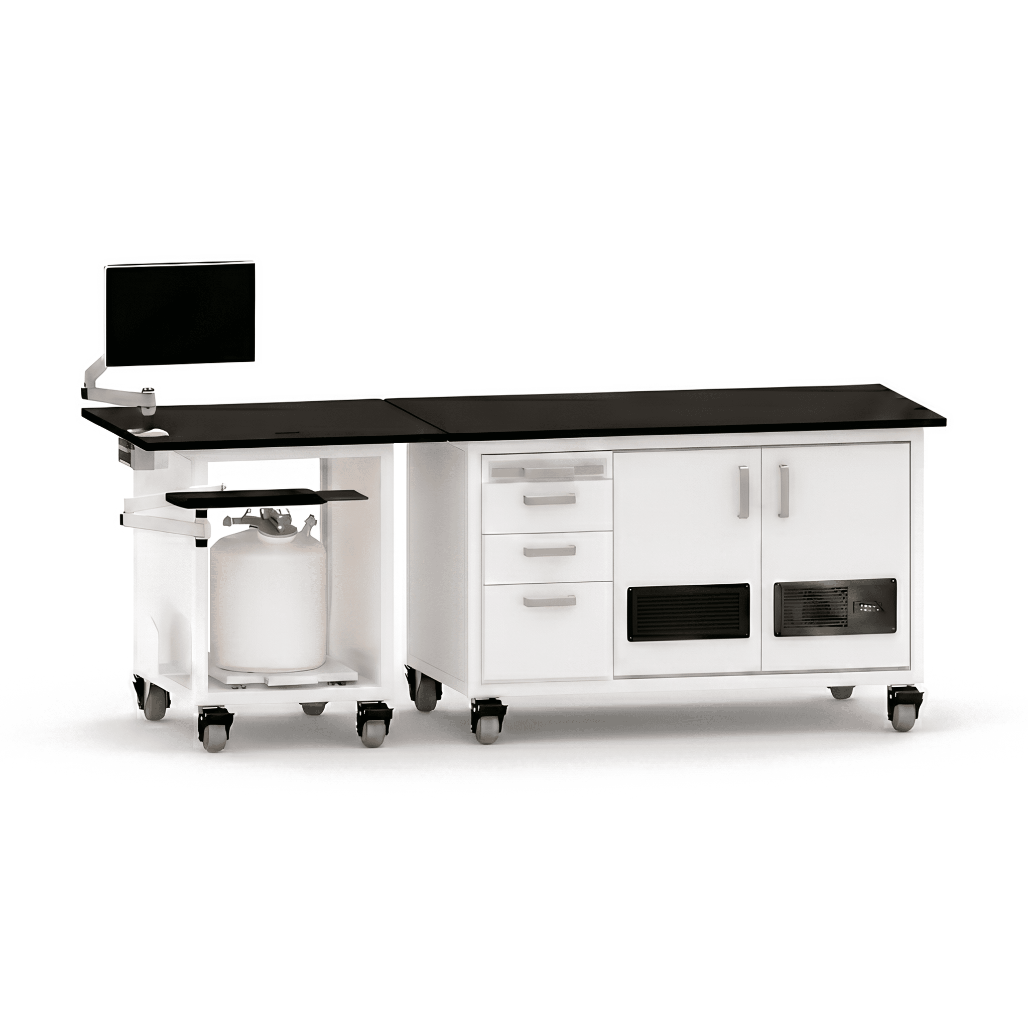 Ultimate LCMS Bench with Dual Pump Enclosure LCMS Bench OMNI Lab Solutions White 