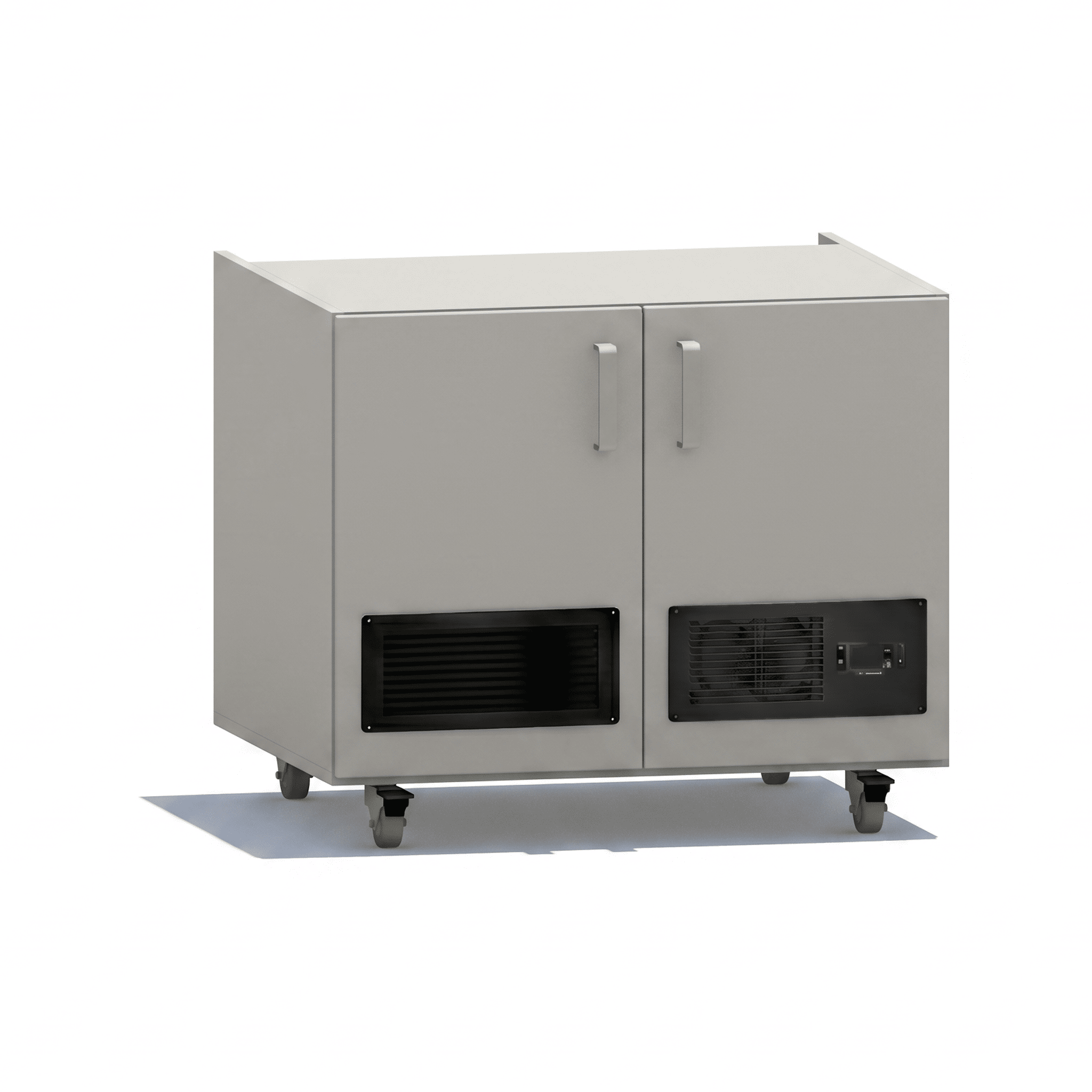 Dual Pump Enclosure with Mobile Base Pump Enclosure OMNI Lab Solutions Grey 