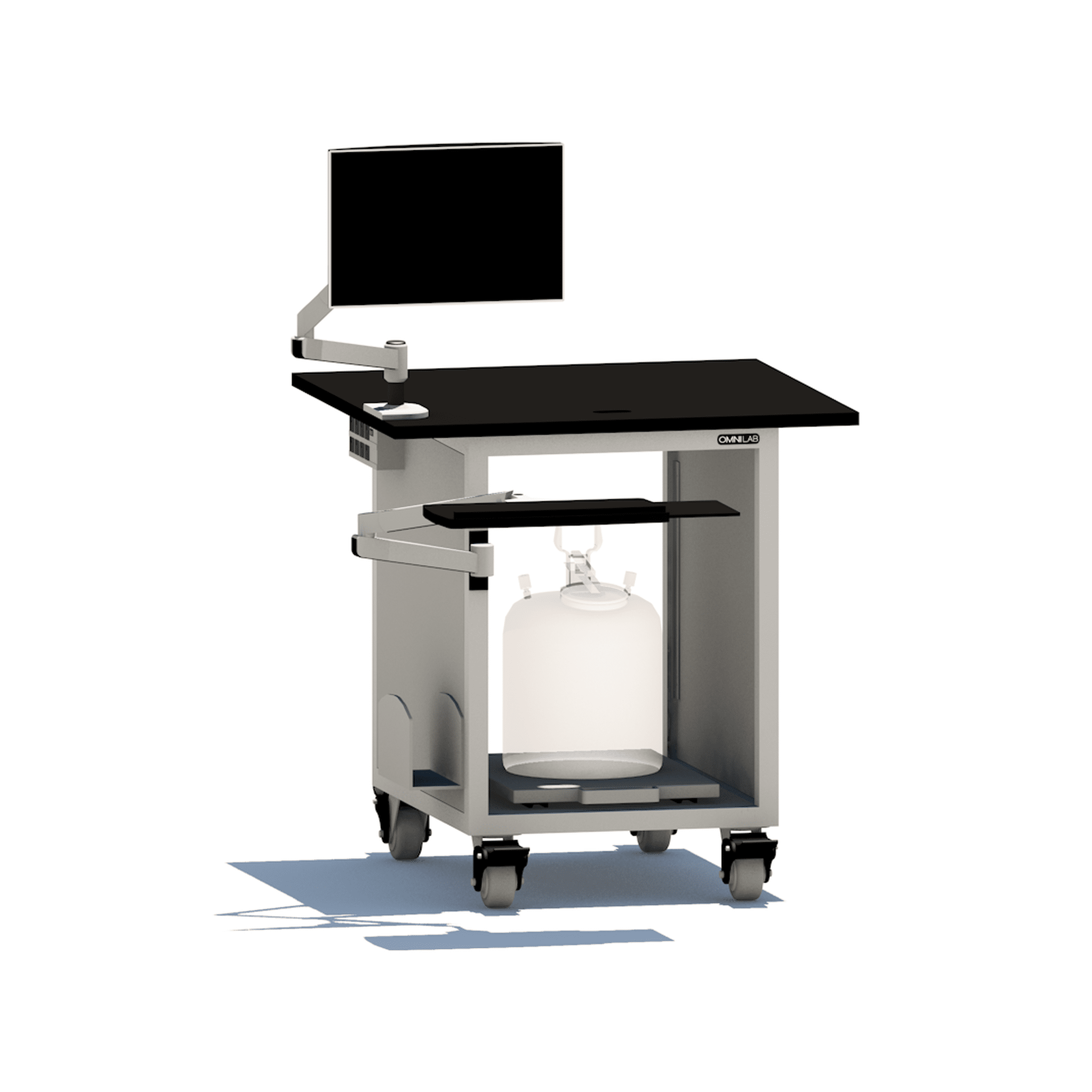 Essential HPLC Cart HPLC Cart OMNI Lab Solutions Grey 