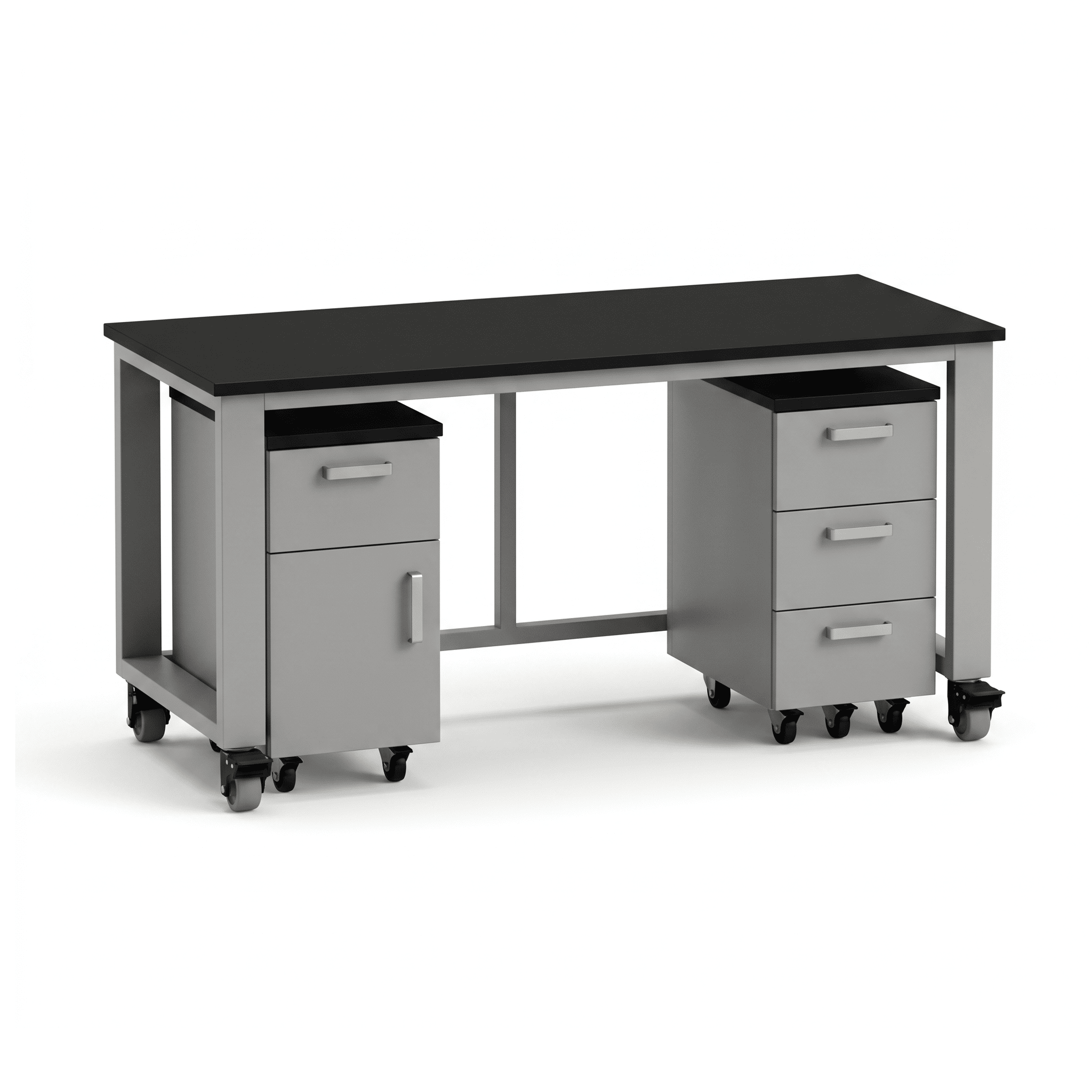 Flex Workbench 72W with Drawer Unit and Combo Storage Work Bench OMNI Lab Solutions Grey 