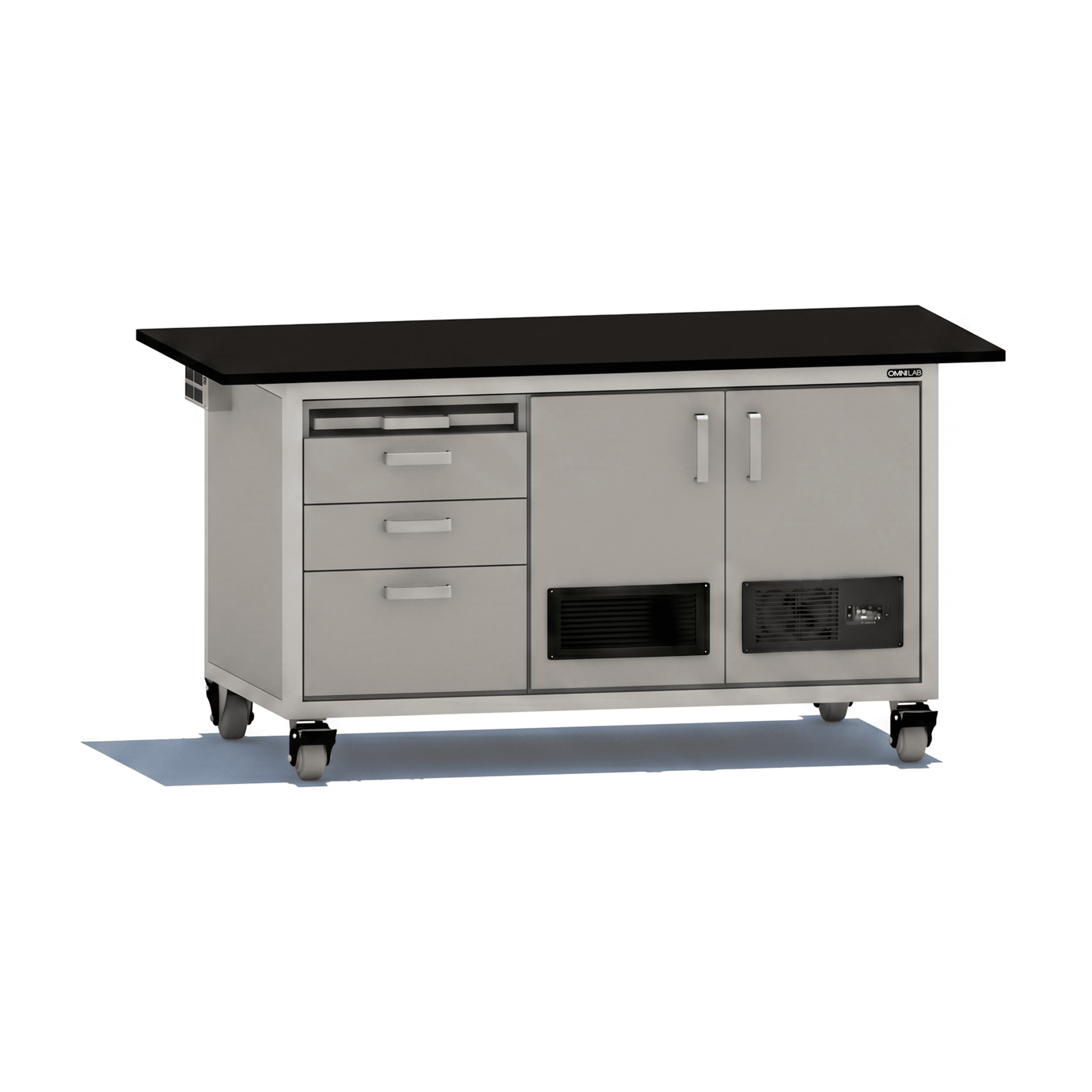 Core GCMS Bench with Dual Pump Enclosure GCMS Bench OMNI Lab Solutions Grey 