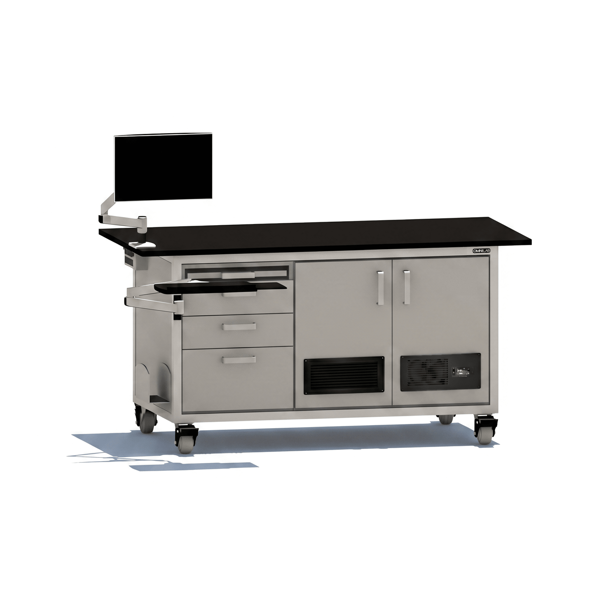 Complete GCMS Bench with Dual Pump Enclosure GCMS Bench OMNI Lab Solutions Grey 