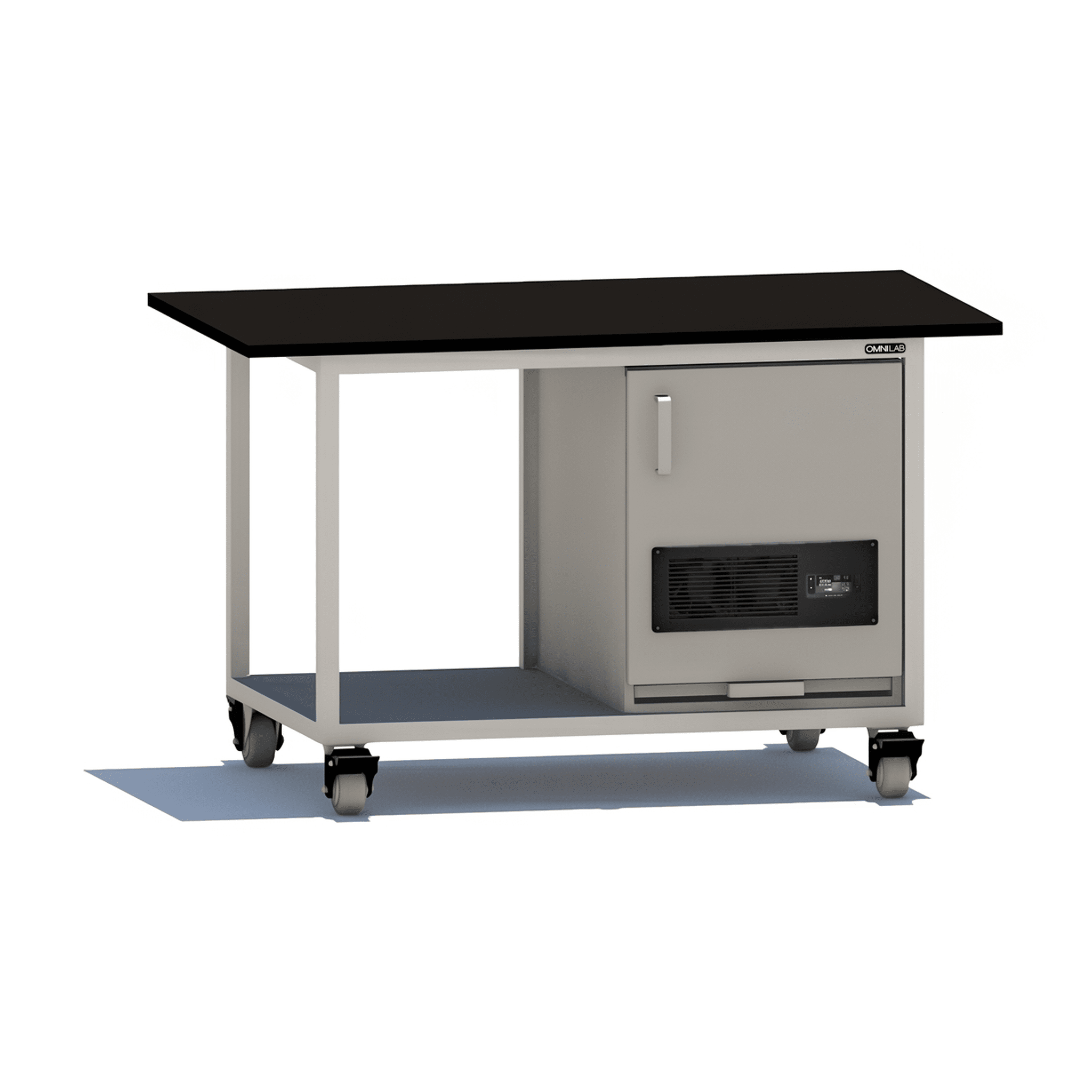 Basic Mass Spec Bench 60W with Single Pump Enclosure Mass Spec Bench OMNI Lab Solutions Grey 