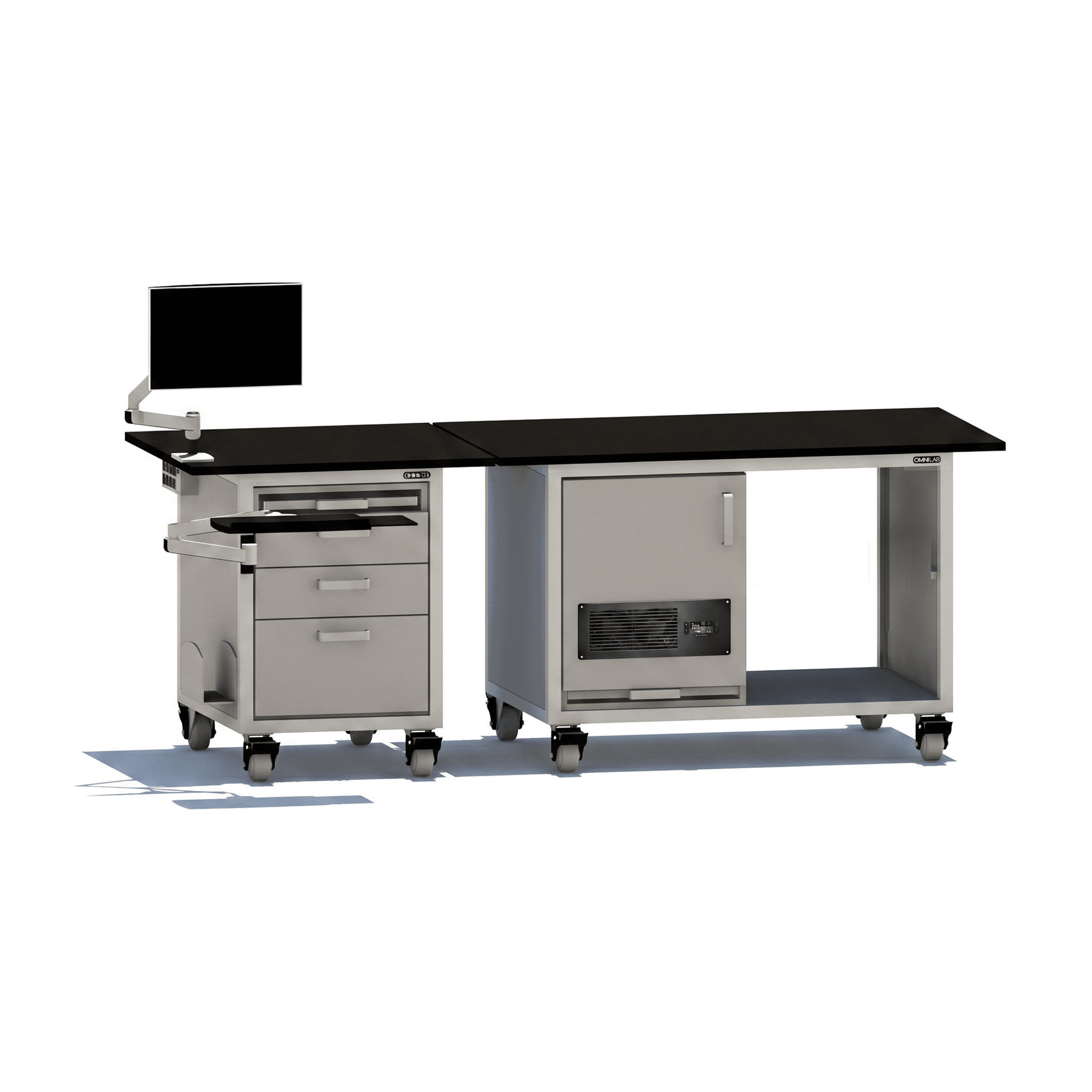 Ultimate GCMS Bench with Single Pump Enclosure GCMS Bench OMNI Lab Solutions Grey 