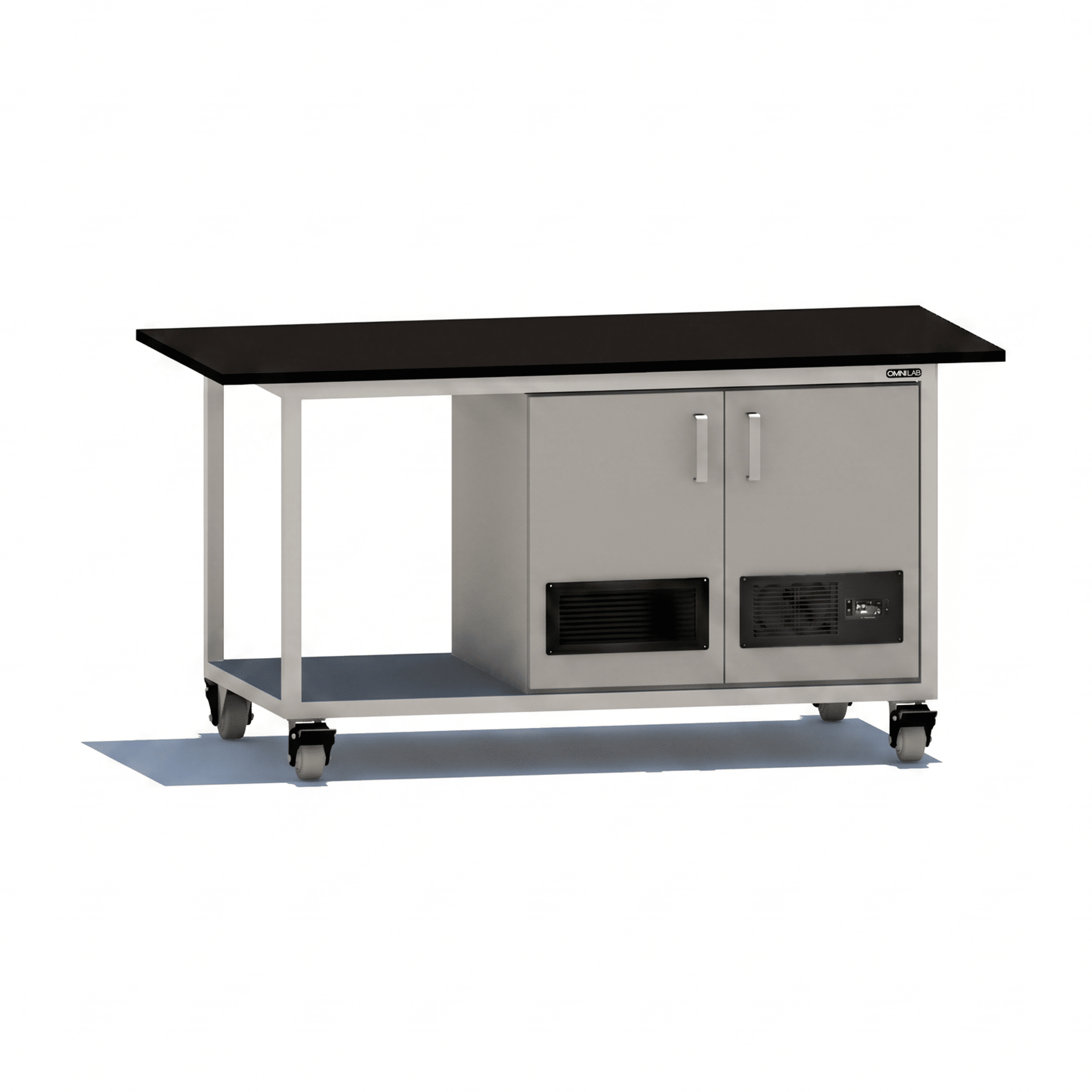 Basic Mass Spec Bench 72W with Dual Pump Enclosure Mass Spec Bench OMNI Lab Solutions Grey 