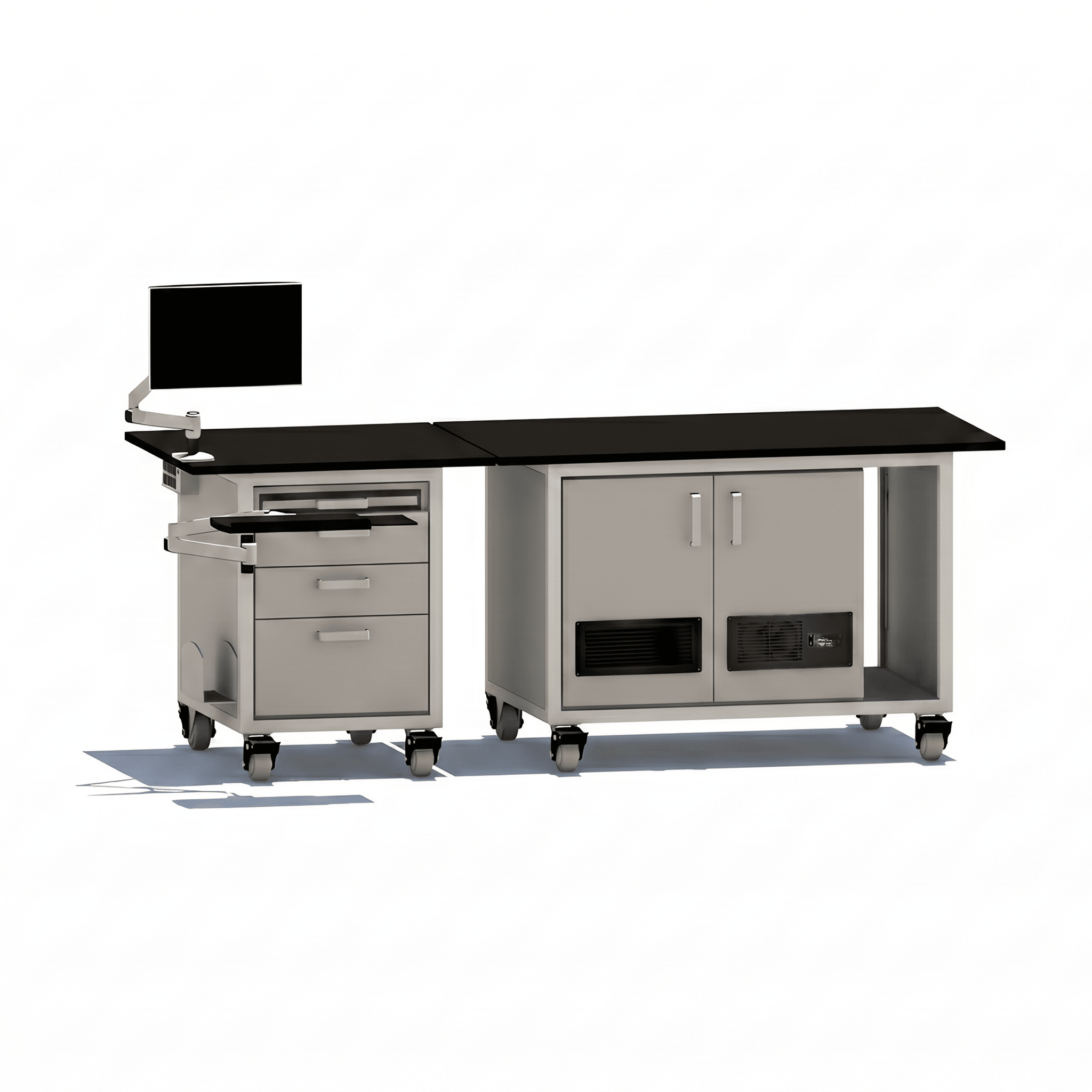 Ultimate GCMS Bench with Dual Pump Enclosure GCMS Bench OMNI Lab Solutions Grey 