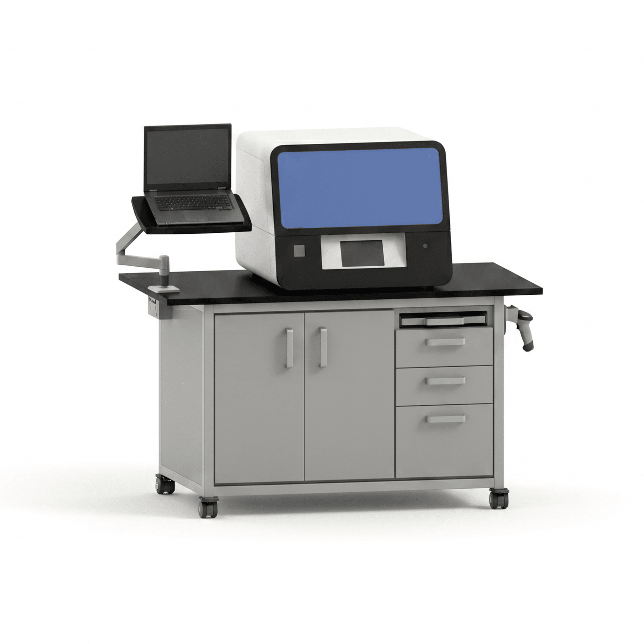 Complete Sequencer Bench with Laptop Arm Sequencer Bench OMNI Lab Solutions Grey 