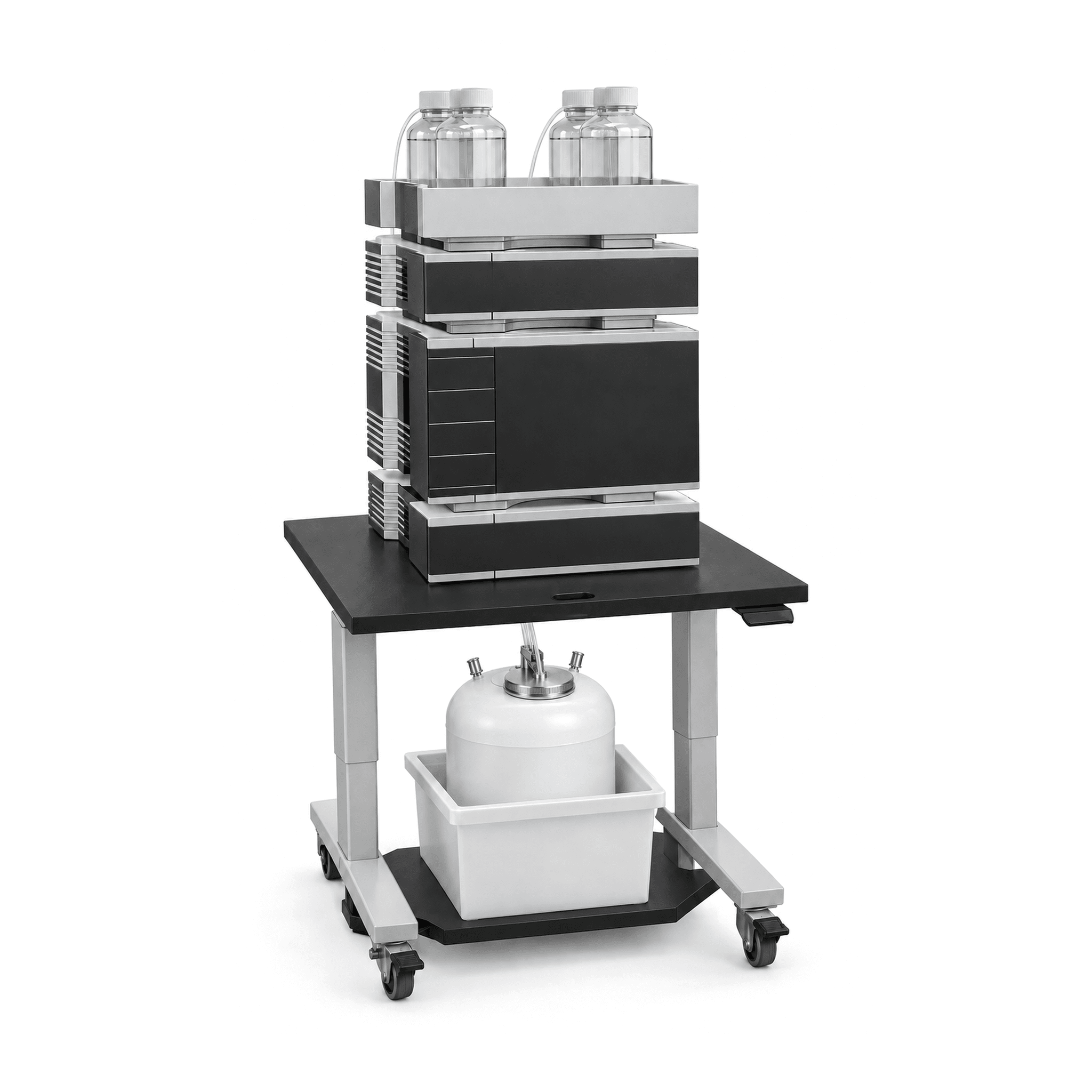 Height Adjustable HPLC Cart 28W Height Adjustable HPLC Cart OMNI Lab Solutions Grey 