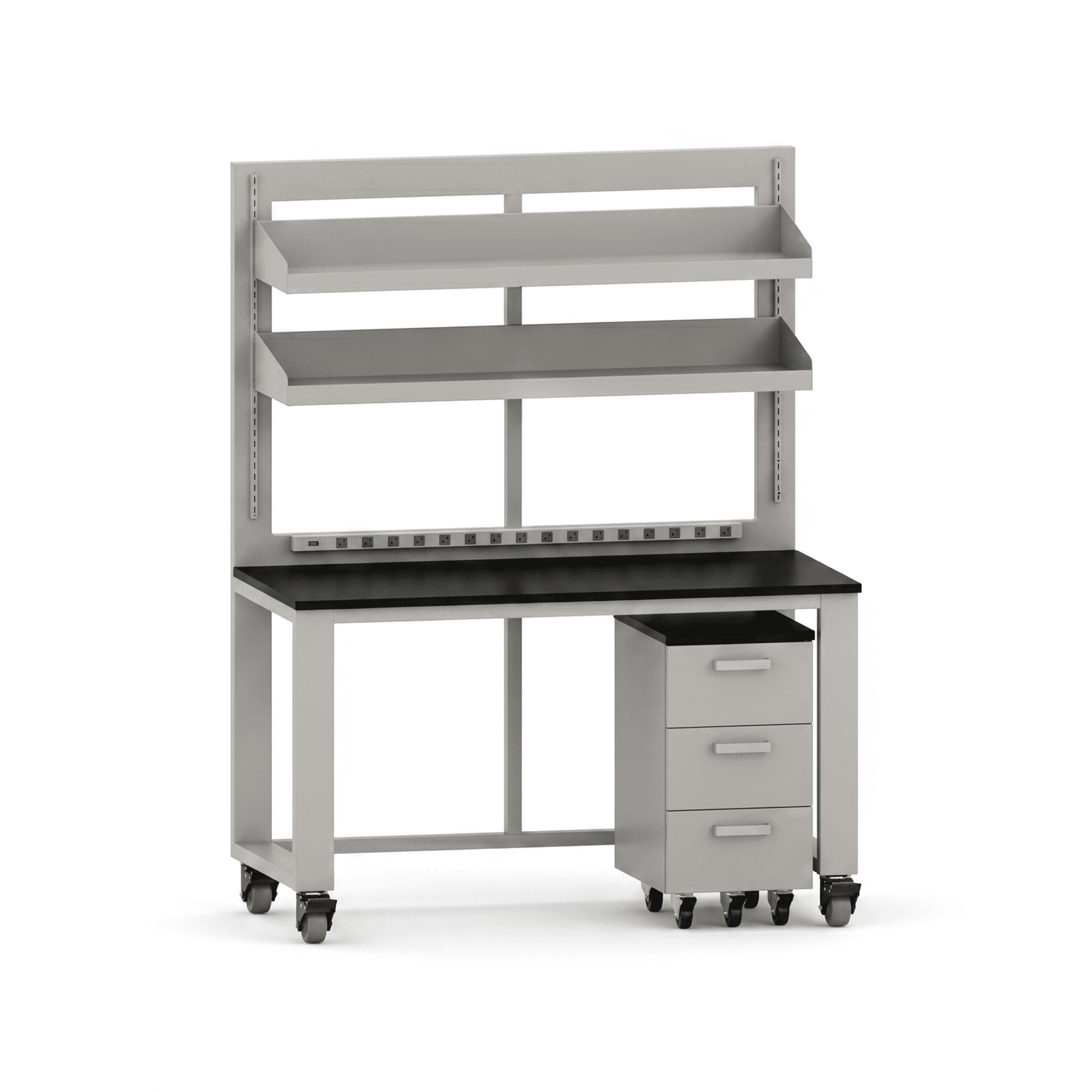 Flex Workstation 60W with Drawer Unit Workstation OMNI Lab Solutions Grey 