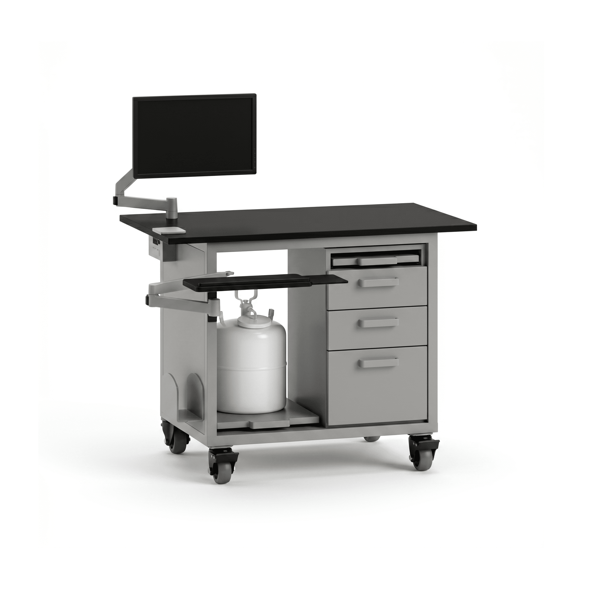 Complete HPLC Cart HPLC Cart OMNI Lab Solutions Grey 