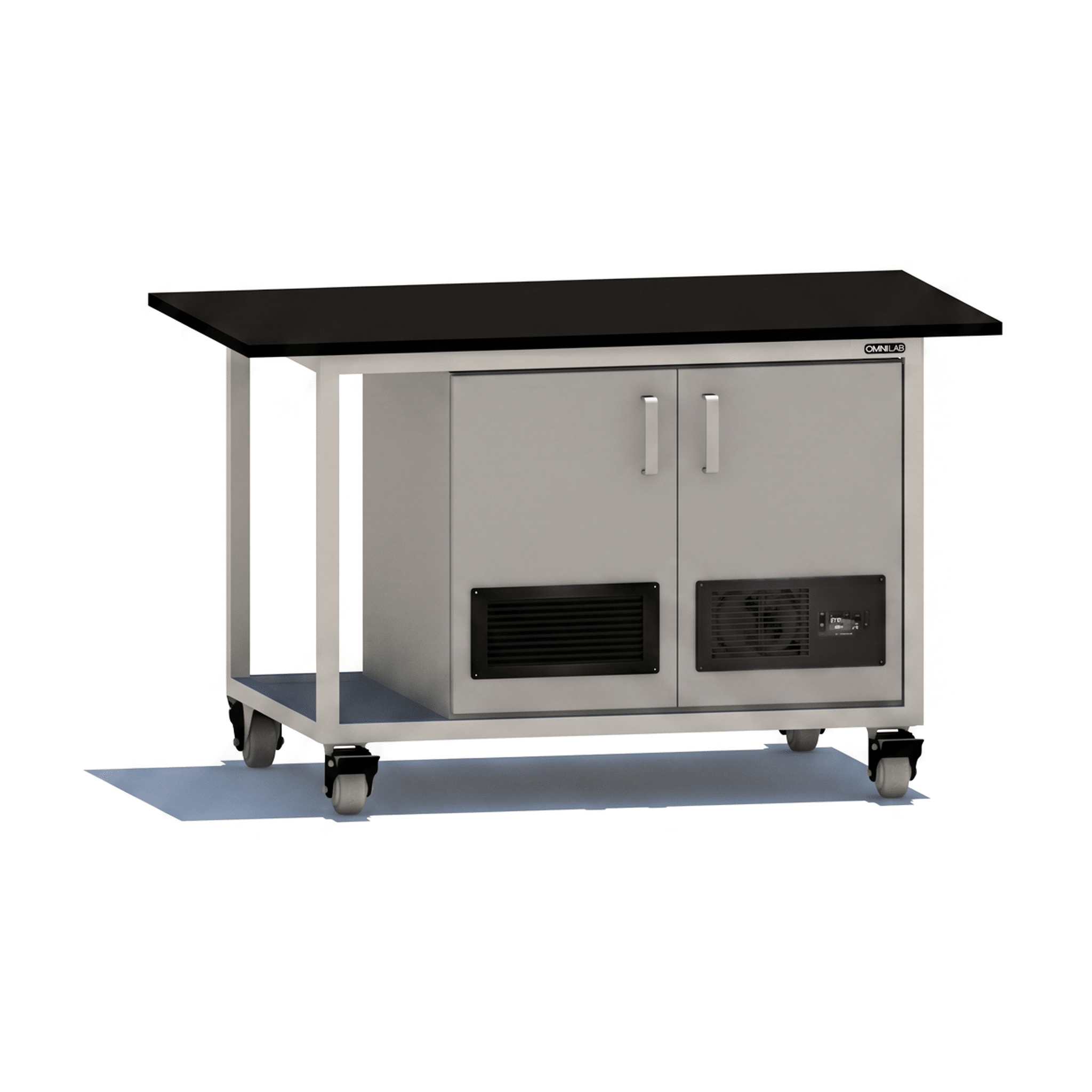 Basic Mass Spec Bench 60W with Dual Pump Enclosure Mass Spec Bench OMNI Lab Solutions Grey 