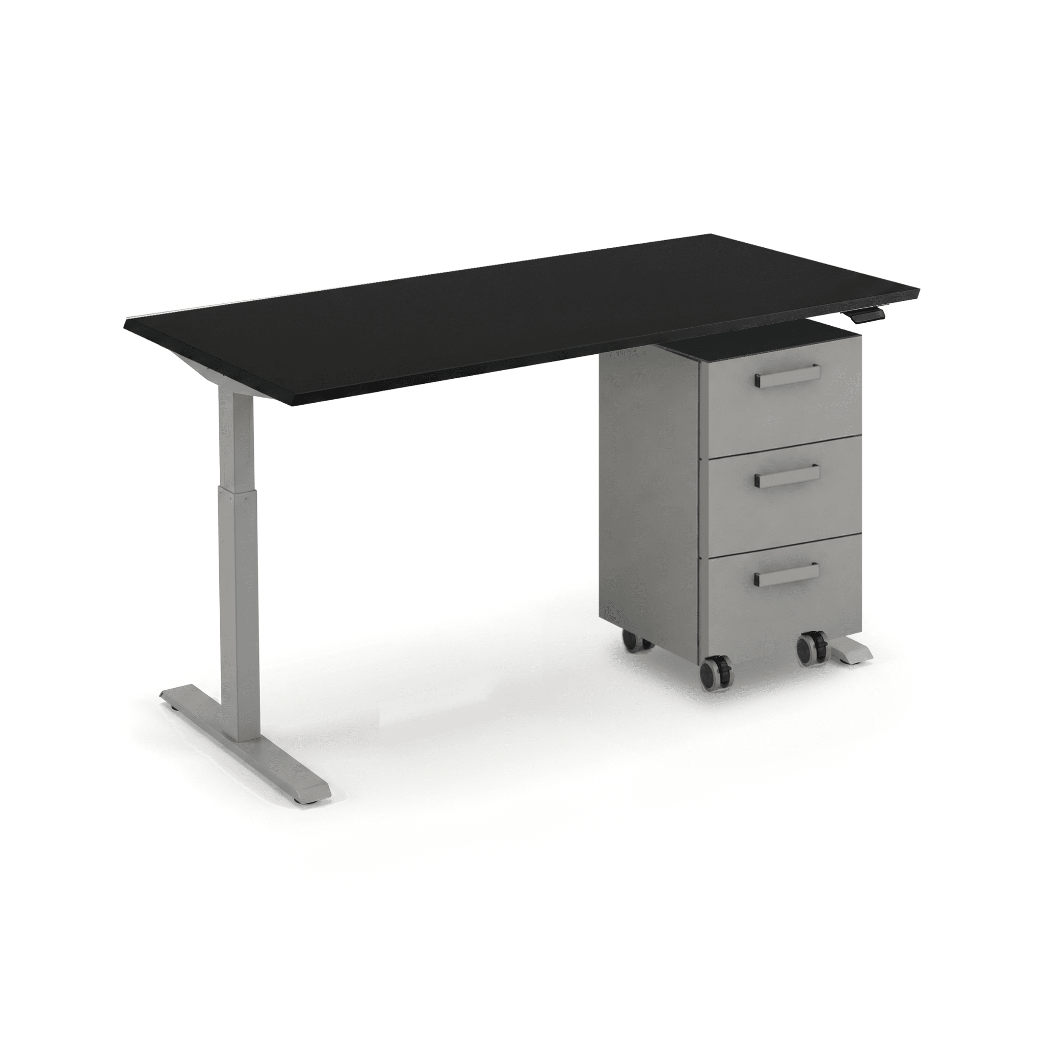 Height Adjustable Lab Desk 60W with Drawer Unit Height Adjustable Lab Desk OMNI Lab Solutions Grey 