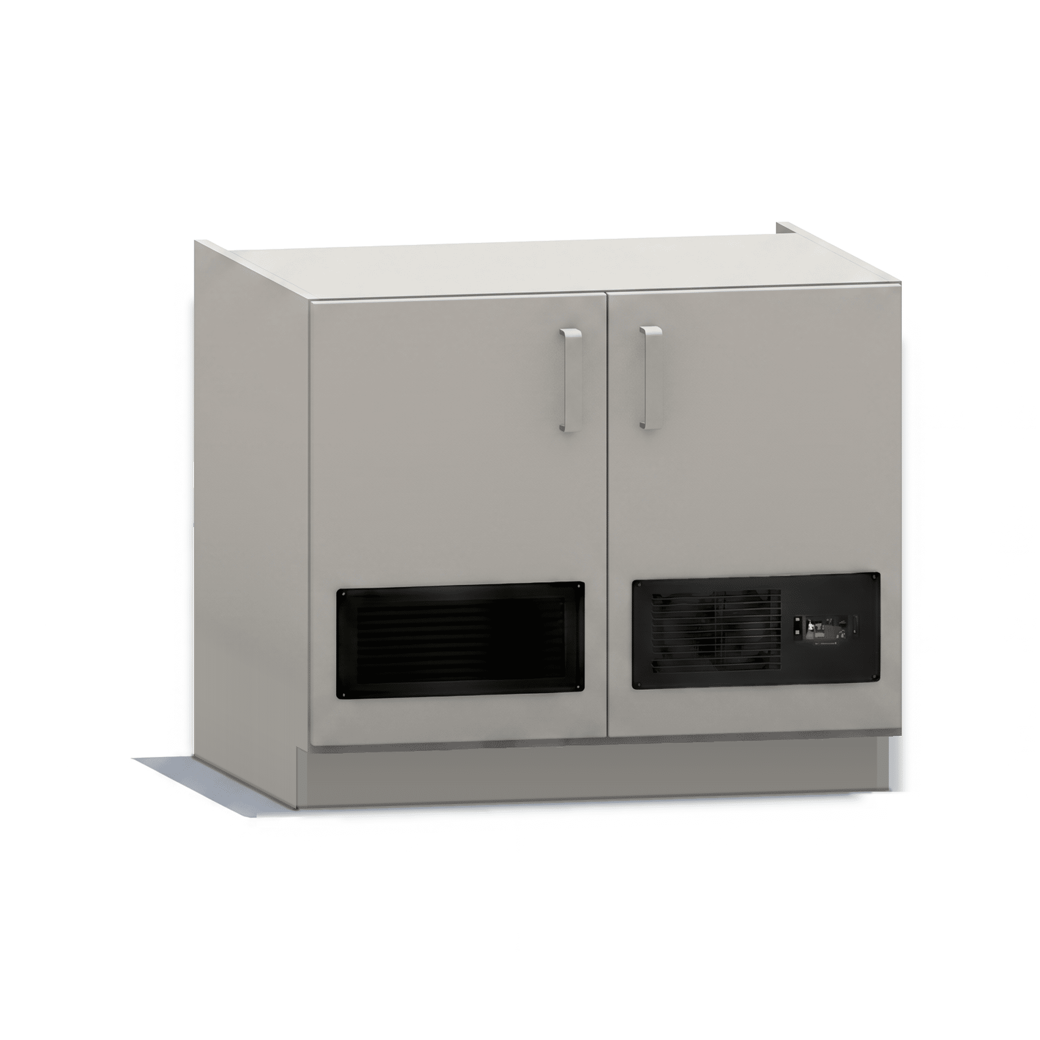 Dual Pump Enclosure with Fixed Base Pump Enclosure OMNI Lab Solutions Grey 