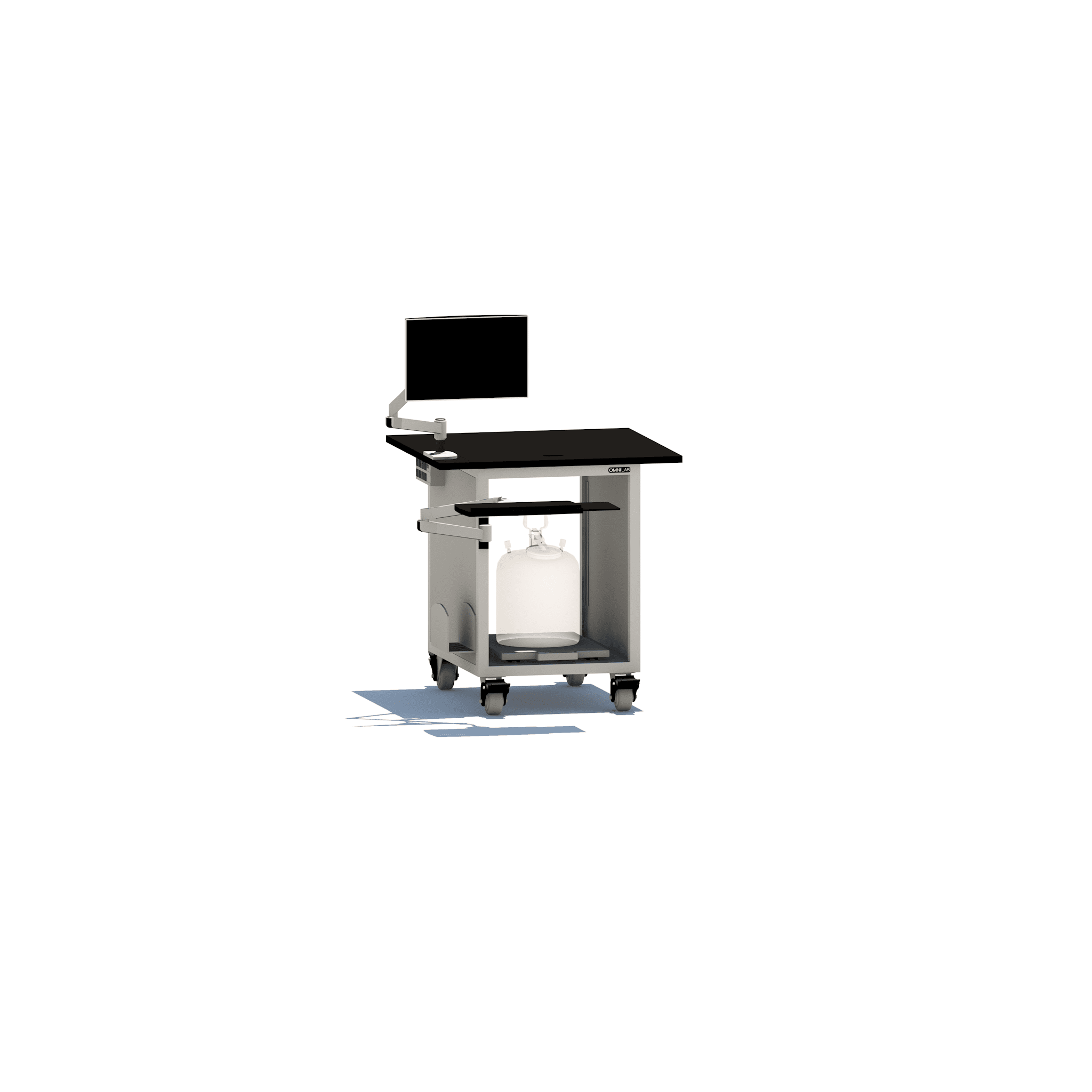 Essential HPLC Cart HPLC Cart OMNI Lab Solutions Grey 