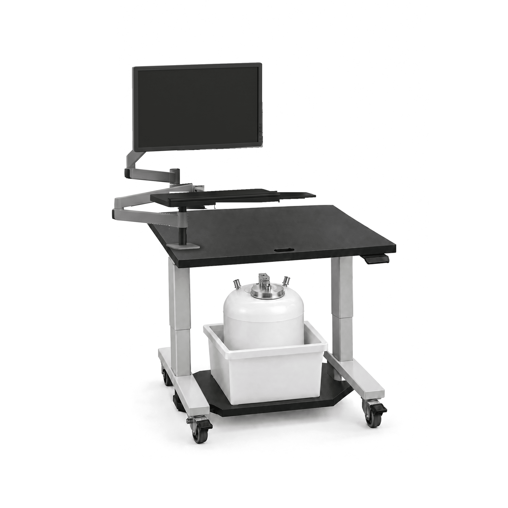 Essential Height Adjustable HPLC Cart Height Adjustable HPLC Cart OMNI Lab Solutions Grey 