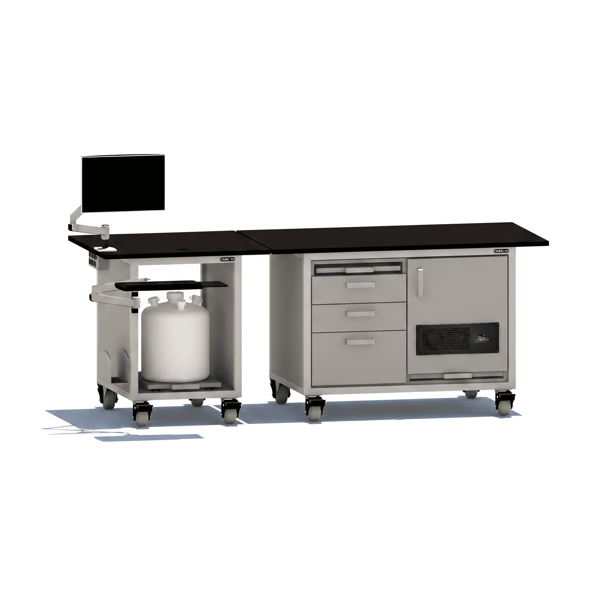 Ultimate LCMS Bench with Single Pump Enclosure LCMS Bench OMNI Lab Solutions Grey 