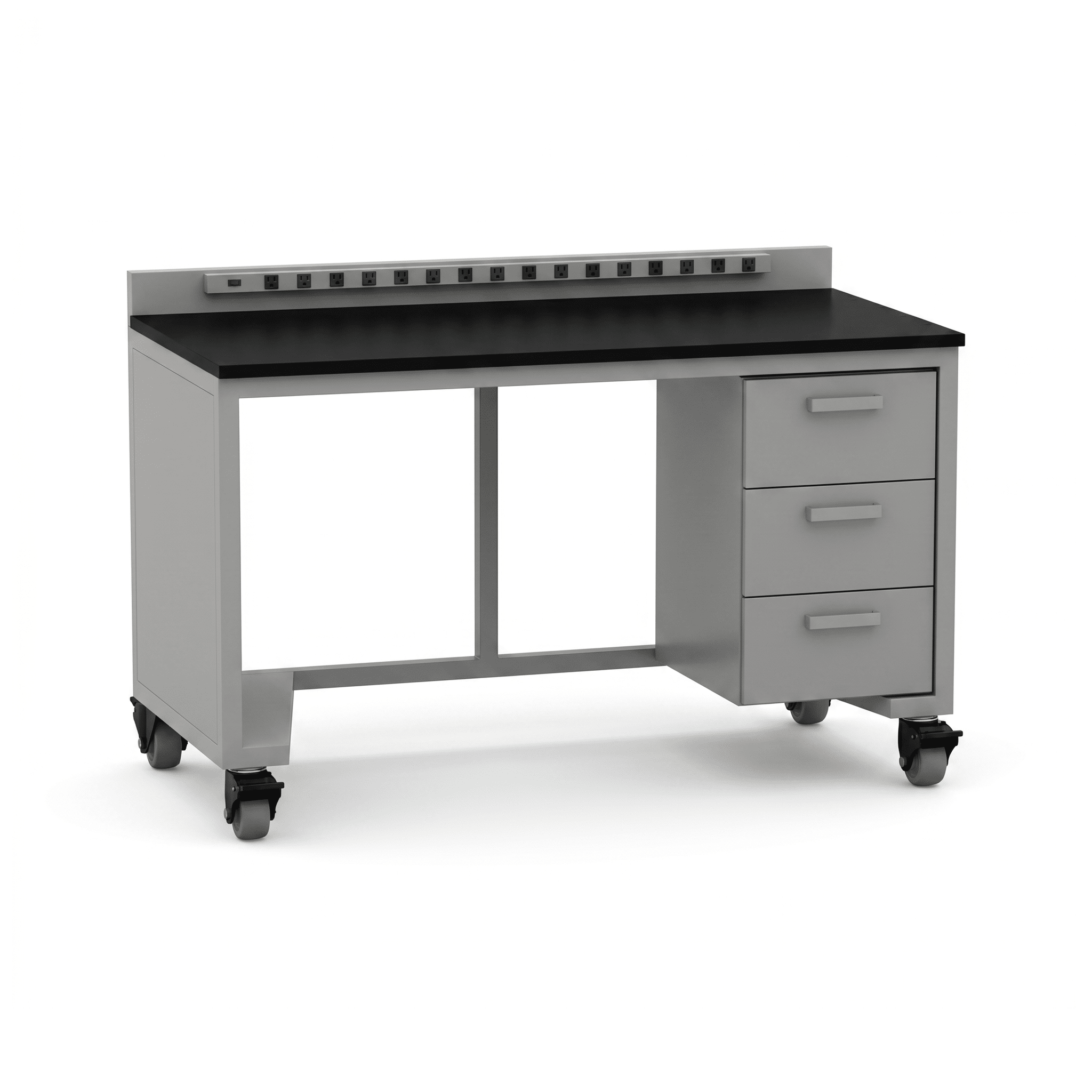Core Workbench 60W with Power Bar and Drawer Unit Work Bench OMNI Lab Solutions Grey 