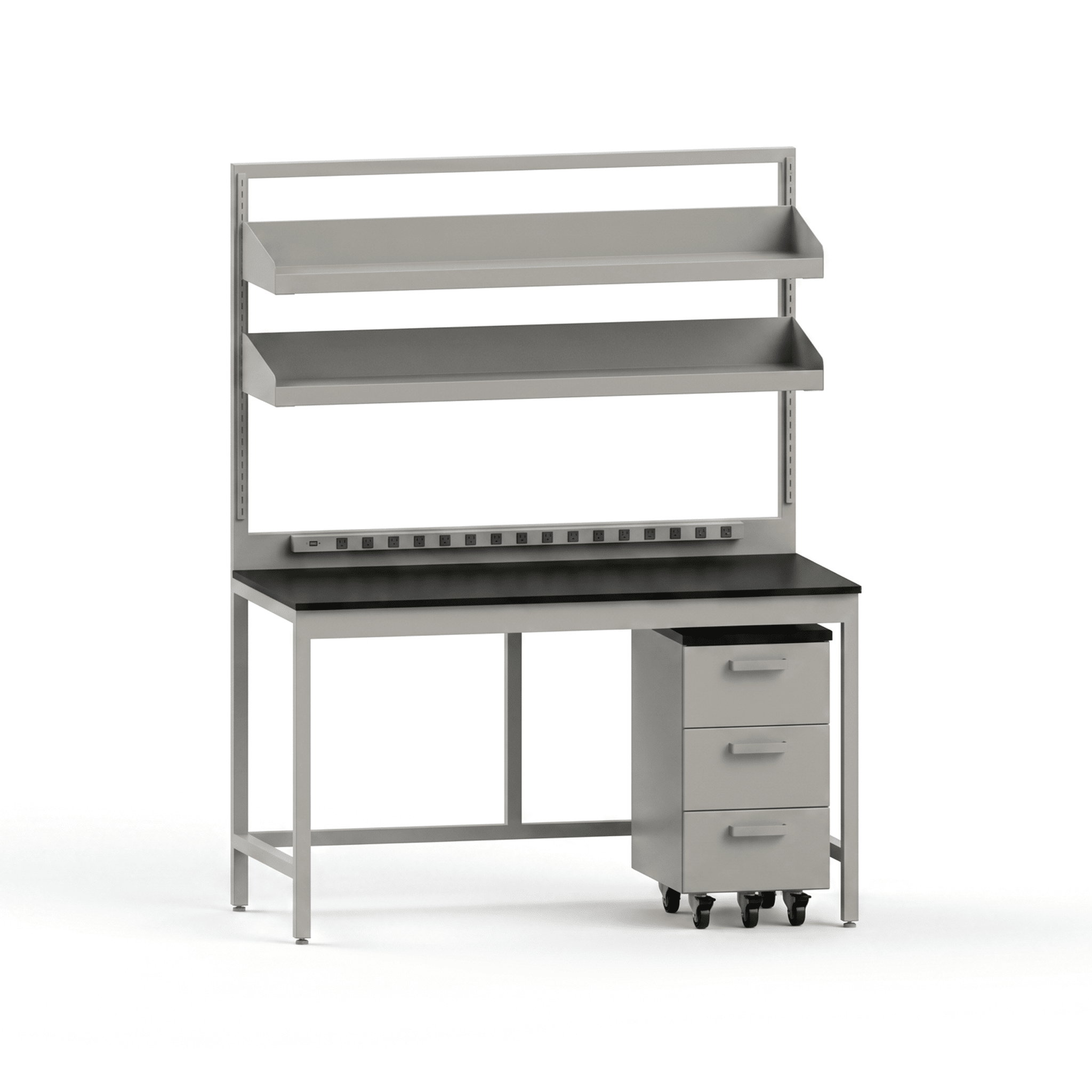 Essential Workstation 60W with Drawer Unit Workstation OMNI Lab Solutions Grey 